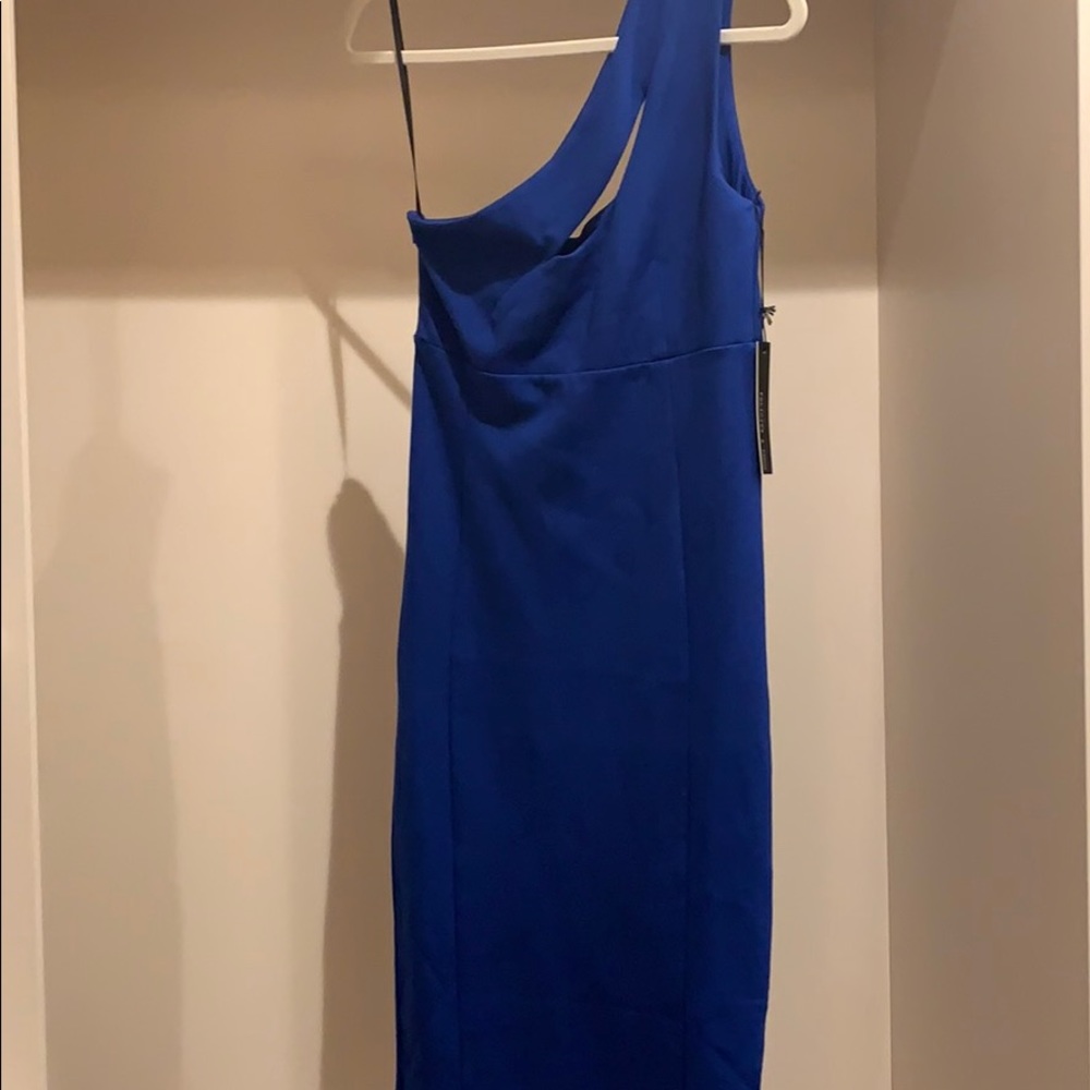 Royal blue one shoulder dress